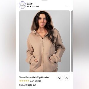 NEW COMFRT Zip Up Hoodie. Size Medium. Color Teddy like on the first picture